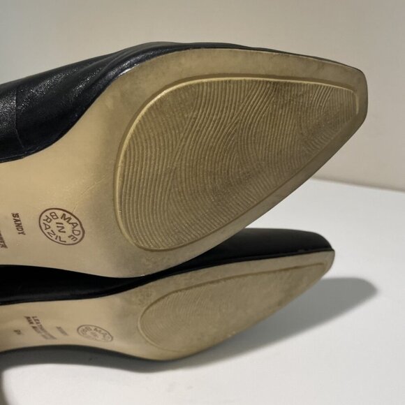 Vintage Worthington Leather Pumps Heels Size 9 Wide Black Square Toe Classic EUC - Picture 10 of 12